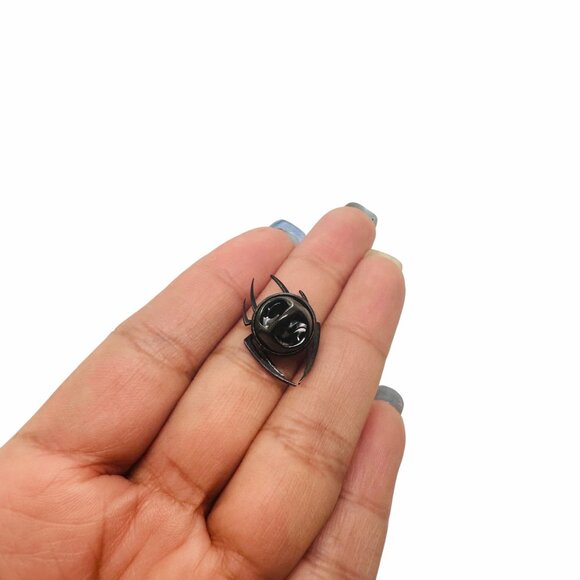 ⭐Gothic Spider Brooch Stainless Steel Badge Pins Black Color Metal Small Size⭐ - Picture 2 of 6